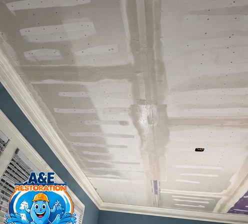 Ceiling Drywall & Sanding — before